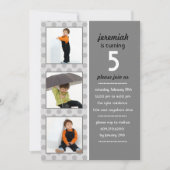 Modern Dot Foto Birthday Invitation (Sturm) Einladung (Vorderseite)