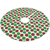 Modern doter roter und grüner Baumrock Polyester Weihnachtsbaumdecke (Schrägansicht)