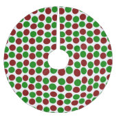 Modern doter roter und grüner Baumrock Polyester Weihnachtsbaumdecke (Vorderseite)