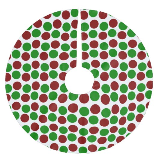 Modern doter roter und grüner Baumrock Polyester Weihnachtsbaumdecke (Vorderseite)