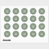 Modern Double Happiness Green Wedding Sticker (Blatt)