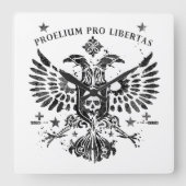 Modern Double Head Eagle Quadratische Wanduhr (Vorderseite)