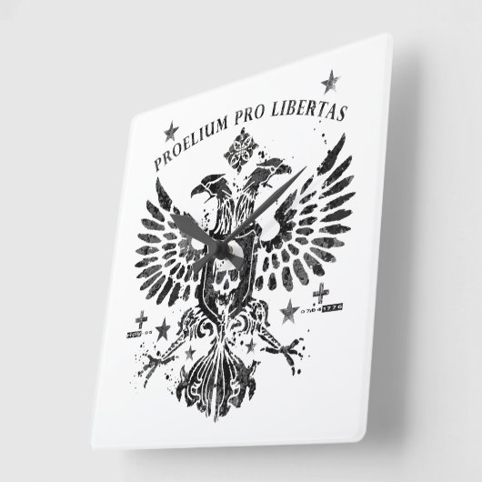 Modern Double Head Eagle Quadratische Wanduhr (Winkel)