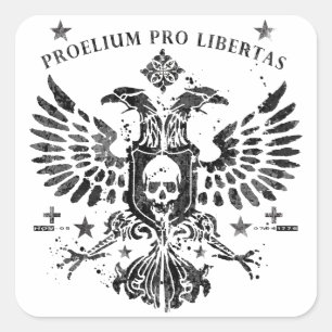 Modern Double Head Eagle Quadratischer Aufkleber