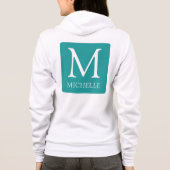 Modern Double Side Name Monogram Damen Hoodie (Rückseite)