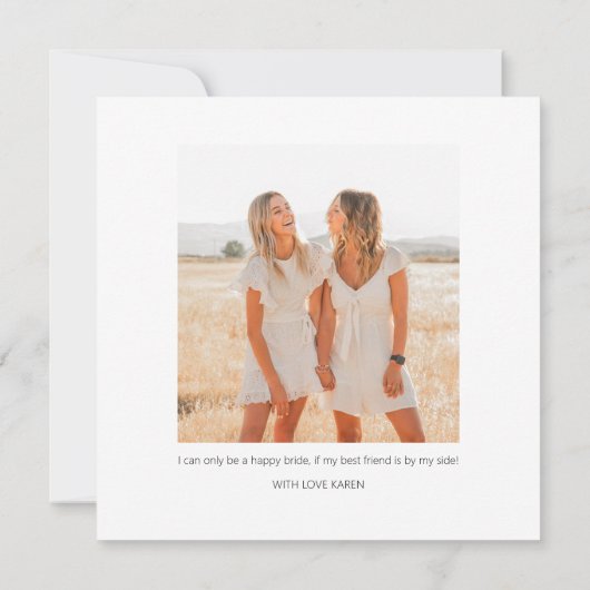 Modern Double Sided Foto von Maid of Honor Propoal Einladung (Rückseite)