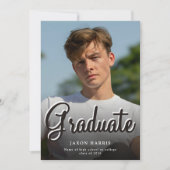 Modern Double Sided Photo Graduation Announcement Ankündigung (Vorderseite)