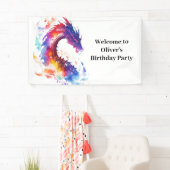 Modern Dragon Birthday Banner (Insitu)