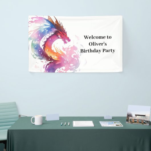 Modern Dragon Magic Birthday Banner (Messeveranstaltung)