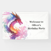 Modern Dragon Magic Birthday Banner (Horizontal)