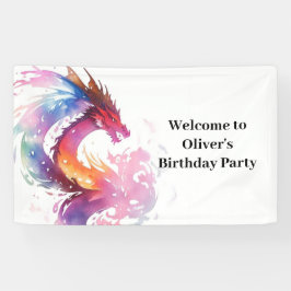 Modern Dragon Magic Birthday Banner