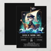 Modern Dreamy Pirate Birthday Einladung (Vorne/Hinten)