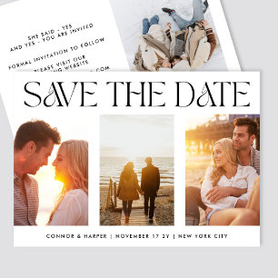 MODERN Drehbuch Drei Fotos Hochzeit Save The Date