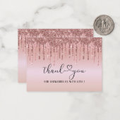 Modern Driving RoseGold Baby Dusche Vielen Dank Mitteilungskarte (Vorderseite/Rückseite Beispiel)