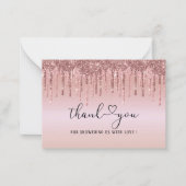 Modern Driving RoseGold Baby Dusche Vielen Dank Mitteilungskarte (Vorderseite)