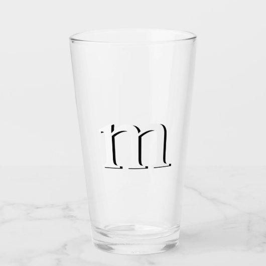 Modern Drop Shadow Monogram Urbier Glas (Vorderseite)