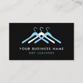 Modern Dry Cleaning Laundry Hanger Black & Blue Visitenkarte (Vorderseite)