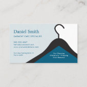 Modern Dry Cleaning Laundry Hanger Blue & White Visitenkarte (Rückseite)