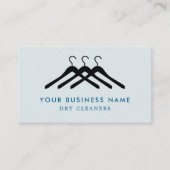Modern Dry Cleaning Laundry Hanger Blue & White Visitenkarte (Vorderseite)