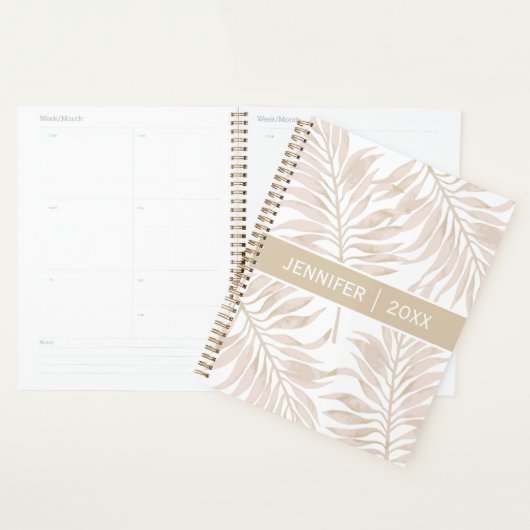Modern Dry Palm Leaf Boho Name Script Planer (Anzeige)