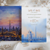 Modern Dubai Save the Date Burj Al Arab Skyline Einladung