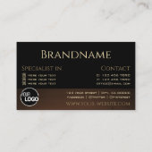 Modern Dunkelbraune Holzkörbe aus Holz Logo Visitenkarte (Rückseite)