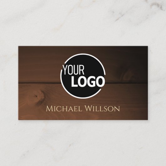 Modern Dunkelbraune Holzkörbe aus Holz Logo Visitenkarte (Vorderseite)