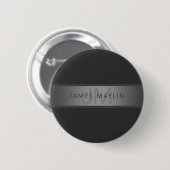 Modern dunkelgrauer Farbverlauf Name oder Firmenna Button (Vorne & Hinten)