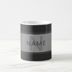 Modern dunkelgrauer Farbverlauf Name oder Firmenna Kaffeetasse