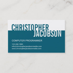 Modern Duotone Business Card - Aquamarin Visitenkarte