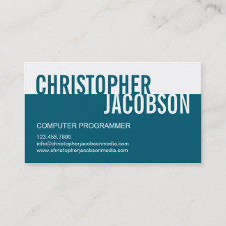 Modern Duotone Business Card - Aquamarin Visitenkarte