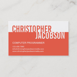 Modern Duotone Business Card - Orange Visitenkarte