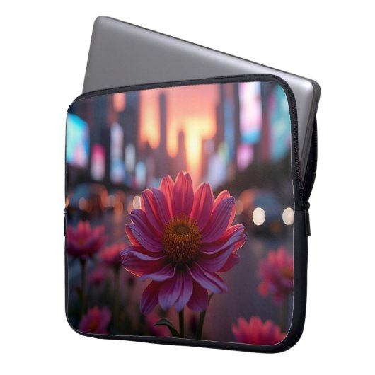 Modern Dusk Daisies 15' Laptopschutzhülle (Vorderseite Links)