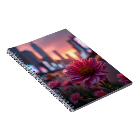 Modern Dusk Daisies Notizblock (Rechte Seite)