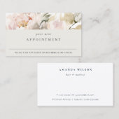 Modern Dusky Blush Peony Floral Bunch Appointment Visitenkarte (Vorne/Hinten)