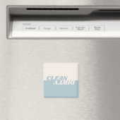 Modern dusty blue beige clean dirty dishwasher magnet (In Situ (Geschirrspüler))