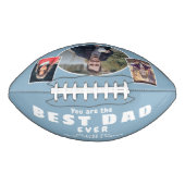 Modern Dusty Blue Best Vater Vater 3 Foto Collage Football (Vorderseite)