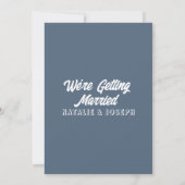 Modern Dusty Blue Bold Whimsical Boho Wedding Einladung (Rückseite)