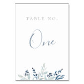 Modern Dusty Blue Botanical Tischnummer (Rückseite)
