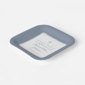 Modern Dusty Blue Cross Boy First Communion Pappteller (Gewinkelt)