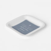 Modern Dusty Blue Cross Boy First Communion Pappteller (Gewinkelt)