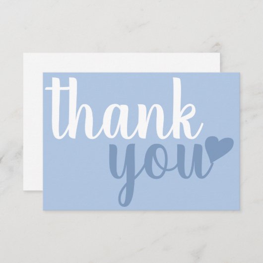 Modern Dusty Blue Danke Typografie (Vorne/Hinten)