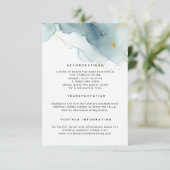 Modern Dusty Blue Elegante Beach Hochzeiten Detail Begleitkarte (Stehend Vorderseite)