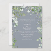 Modern Dusty Blue Eucalyptus Wedding Einladung (Vorderseite)