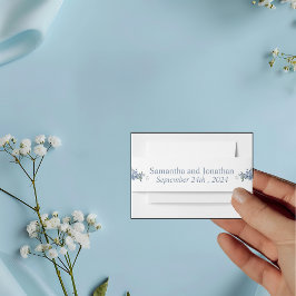 Modern Dusty Blue Floral Einladungsbanderole