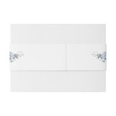 Modern Dusty Blue Floral Einladungsbanderole (Rückseitenbeispiel)