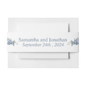 Modern Dusty Blue Floral Einladungsbanderole (Vorderseite Beispiel)