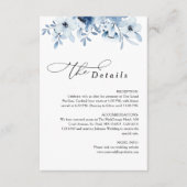 Modern Dusty Blue Floral Wedding Details Begleitkarte (Vorderseite)