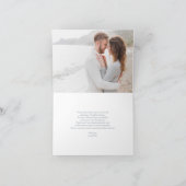 Modern Dusty Blue Foto Newlywings Danke Karte (Innenseite)