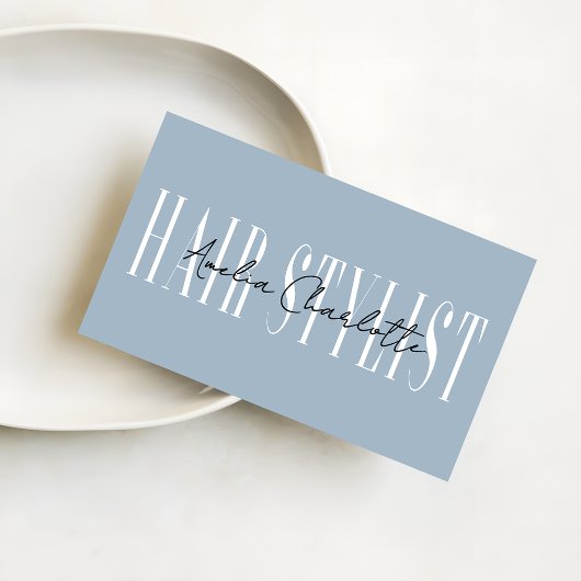 Modern Dusty blue Hair Stylist Professional Visitenkarte